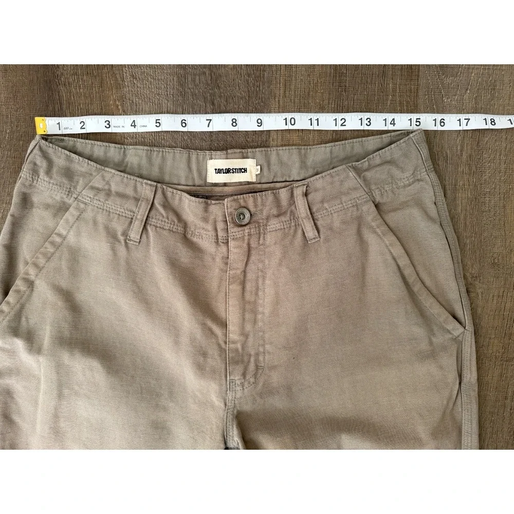Taylor Stitch Khaki Chino Pants Mens Size 31 Slim Straight Organic Cotton Casual